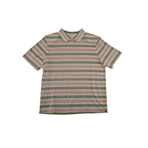 Koret Sport Vintage Striped Polo Shirt Women’s M Pastel Cottagecore Retro Top
